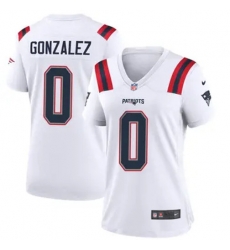 Women New England Patriots 0 Christian Gonzalez White Stitched Vapor Limited Jersey Women New England Patriots 0 Christian Gonzalez White Stitched Vapor Limited Jersey