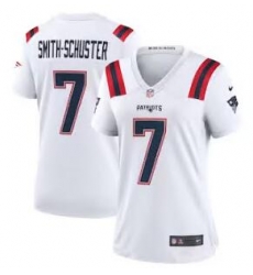 Women New England Patriots 7 JuJu Smith Schuster White Stitched Game Jersey Women New England Patriots 7 JuJu Smith Schuster White Stitched Game Jersey