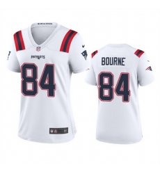 Women New England Patriots 84 Kendrick Bourne White Stitched Jersey Run Small Women New England Patriots 84 Kendrick Bourne White Stitched Jersey Run Small