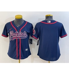 Women New England Patriots Blank Navy With Patch Cool Base Stitched Baseball Jersey Women New England Patriots Blank Navy With Patch Cool Base Stitched Baseball Jersey