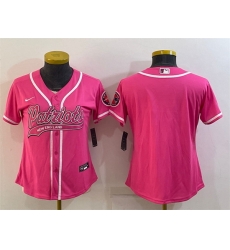 Women New England Patriots Blank Pink With Patch Cool Base Stitched Baseball Jersey Women New England Patriots Blank Pink With Patch Cool Base Stitched Baseball Jersey