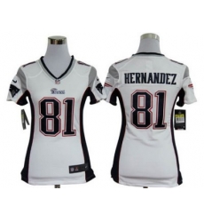 Women Nike New England Patriots 81 Hernandez White Jersey Women Nike New England Patriots 81 Hernandez White Jersey