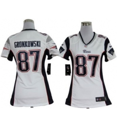 Women Nike New England Patriots 87 Gronkowski White Jersey Women Nike New England Patriots 87 Gronkowski White Jersey