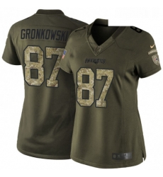 Womens Nike New England Patriots 87 Rob Gronkowski Elite Green Salute to Service NFL Jersey Womens Nike New England Patriots 87 Rob Gronkowski Elite Green Salute to Service NFL Jersey