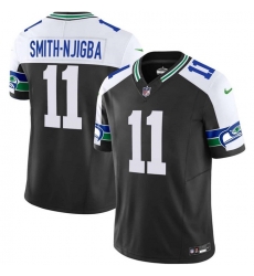 Men Seattle Seahawks 11 Jaxon Smith Njigba Black F U S E Vapor Throwback Limited Stitched Football Jersey Men Seattle Seahawks 11 Jaxon Smith Njigba Black F U S E Vapor Throwback Limited Stitched Football Jersey