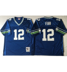 Men Seattle Seahawks 12 Fan Blue M&N Throwback Jersey Men Seattle Seahawks 12 Fan Blue M&N Throwback Jersey