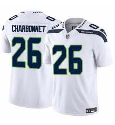 Men Seattle Seahawks 26 Zach Charbonnet White 2024 F U S E Vapor Limited Stitched Football Jersey Men Seattle Seahawks 26 Zach Charbonnet White 2024 F U S E Vapor Limited Stitched Football Jersey