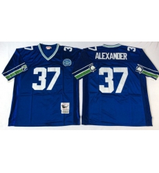 Men Seattle Seahawks 37 Shaun Alexander Blue M&N Throwback Jersey Men Seattle Seahawks 37 Shaun Alexander Blue M&N Throwback Jersey
