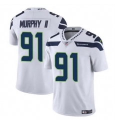 Men Seattle Seahawks 91 Byron Murphy II White 2024 Draft Vapor Limited Stitched Football Jersey Men Seattle Seahawks 91 Byron Murphy II White 2024 Draft Vapor Limited Stitched Football Jersey
