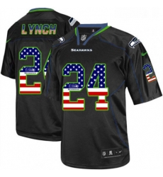 Mens Nike Seattle Seahawks 24 Marshawn Lynch Elite Black USA Flag Fashion NFL Jersey Mens Nike Seattle Seahawks 24 Marshawn Lynch Elite Black USA Flag Fashion NFL Jersey