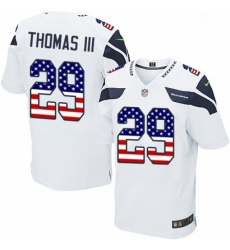 Mens Nike Seattle Seahawks 29 Earl Thomas III Elite White Road USA Flag Fashion NFL Jersey Mens Nike Seattle Seahawks 29 Earl Thomas III Elite White Road USA Flag Fashion NFL Jersey