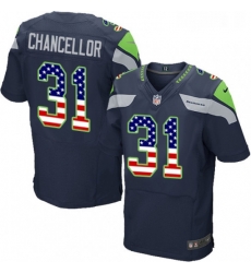 Mens Nike Seattle Seahawks 31 Kam Chancellor Elite Navy Blue Home USA Flag Fashion NFL Jersey Mens Nike Seattle Seahawks 31 Kam Chancellor Elite Navy Blue Home USA Flag Fashion NFL Jersey