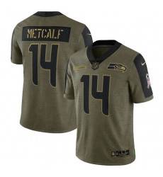Men's Seattle Seahawks DK Metcalf Nike Olive 2021 Salute To Service Limited Player Jersey Men's Seattle Seahawks DK Metcalf Nike Olive 2021 Salute To Service Limited Player Jersey