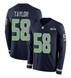 Nike Seahawks 58 Darrell Taylor Steel Blue Team Color Men Stitched NFL Limited Therma Long Sleeve Jersey Nike Seahawks 58 Darrell Taylor Steel Blue Team Color Men Stitched NFL Limited Therma Long Sleeve Jersey