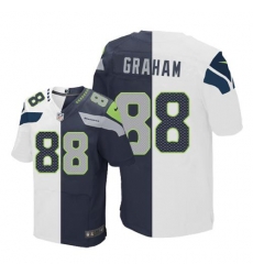 Nike Seahawks #88 Jimmy Graham White Steel Blue Mens Stitched NFL Elite Split Jersey Nike Seahawks #88 Jimmy Graham White Steel Blue Mens Stitched NFL Elite Split Jersey