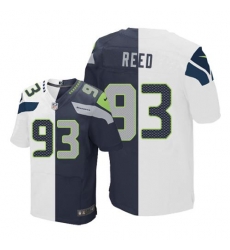 Nike Seahawks #93 Jarran Reed White Steel Blue Mens Stitched NFL Elite Split Jersey Nike Seahawks #93 Jarran Reed White Steel Blue Mens Stitched NFL Elite Split Jersey