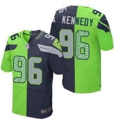Nike Seahawks #96 Cortez Kennedy Steel Blue Green Mens Stitched NFL Elite Split Jersey Nike Seahawks #96 Cortez Kennedy Steel Blue Green Mens Stitched NFL Elite Split Jersey