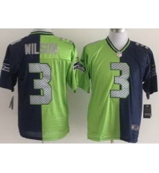 Nike Seattle Seahawks 3 Russell Wilson Blue Green Elite Split NFL Jersey Nike Seattle Seahawks 3 Russell Wilson Blue Green Elite Split NFL Jersey