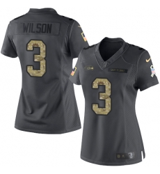 Nike Seahawks #3 Russell Wilson Black Womens Stitched NFL Limited 2016 Salute to Service Jersey Nike Seahawks #3 Russell Wilson Black Womens Stitched NFL Limited 2016 Salute to Service Jersey