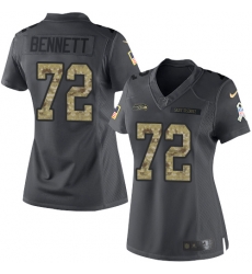 Nike Seahawks #72 Michael Bennett Black Womens Stitched NFL Limited 2016 Salute to Service Jersey Nike Seahawks #72 Michael Bennett Black Womens Stitched NFL Limited 2016 Salute to Service Jersey