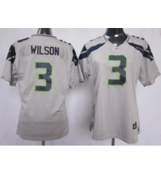 Women Nike Seattle Seahawks #3 Wilson Grey NFL Jerseys Women Nike Seattle Seahawks #3 Wilson Grey NFL Jerseys
