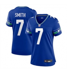 Women Seattle Seahawks 7 Geno Smith Royal Throwback Player Stitched Game Jersey Run Small Women Seattle Seahawks 7 Geno Smith Royal Throwback Player Stitched Game Jersey Run Small