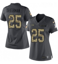 Womens Nike Seattle Seahawks 25 Richard Sherman Limited Black 2016 Salute to Service NFL Jersey Womens Nike Seattle Seahawks 25 Richard Sherman Limited Black 2016 Salute to Service NFL Jersey