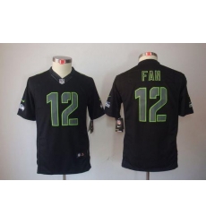 Nike Seahawks #12 Fan Black Impact Youth Stitched NFL Limited Jersey Nike Seahawks #12 Fan Black Impact Youth Stitched NFL Limited Jersey