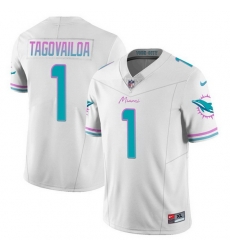 Men Miami Dolphins 1 Tua Tagovailoa White 2023 F U S E Alternate Vapor Limited Stitched Football Jersey Men Miami Dolphins 1 Tua Tagovailoa White 2023 F U S E Alternate Vapor Limited Stitched Football Jersey