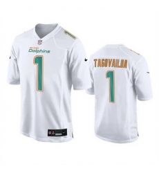 Men Miami Dolphins 1 Tua Tagovailoa White Fashion Vapor Untouchable Stitched Football Jersey Men Miami Dolphins 1 Tua Tagovailoa White Fashion Vapor Untouchable Stitched Football Jersey