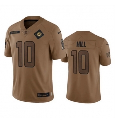Men Miami Dolphins 10 Tyreek Hill 2023 Brown Salute To Service Limited Stitched Football Jersey Men Miami Dolphins 10 Tyreek Hill 2023 Brown Salute To Service Limited Stitched Football Jersey