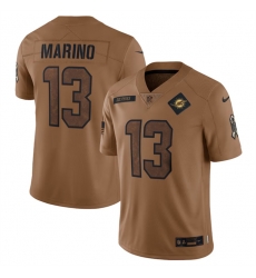 Men Miami Dolphins 13 Dan Marino 2023 Brown Salute To Service Limited Stitched Football Jersey Men Miami Dolphins 13 Dan Marino 2023 Brown Salute To Service Limited Stitched Football Jersey