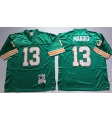 Men Miami Dolphins 13 Dan Marino Aqua M&N Throwback Jersey Men Miami Dolphins 13 Dan Marino Aqua M&N Throwback Jersey