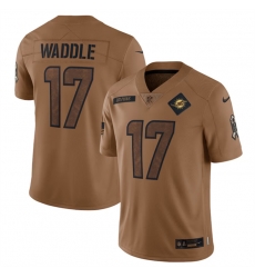 Men Miami Dolphins 17 Jaylen Waddle 2023 Brown Salute To Service Limited Stitched Football Jersey Men Miami Dolphins 17 Jaylen Waddle 2023 Brown Salute To Service Limited Stitched Football Jersey