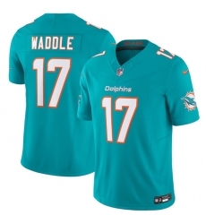 Men Miami Dolphins 17 Jaylen Waddle Aqua 2023 F U S E Vapor Limited Stitched Football Jersey Men Miami Dolphins 17 Jaylen Waddle Aqua 2023 F U S E Vapor Limited Stitched Football Jersey
