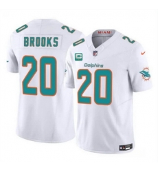 Men Miami Dolphins 20 Jordyn Brooks White 2025 F U S E With 1 Star C Patch Vapor Limited Stitched Football Jersey Men Miami Dolphins 20 Jordyn Brooks White 2025 F U S E With 1 Star C Patch Vapor Limited Stitched Football Jersey