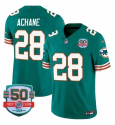 Men Miami Dolphins 28 De 27Von Achane Aqua F U S E With 50th Perfect Season Patch Vapor Limited Stitched Football Jersey Men Miami Dolphins 28 De 27Von Achane Aqua F U S E With 50th Perfect Season Patch Vapor Limited Stitched Football Jersey