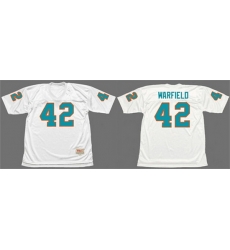 Men Miami Dolphins 42 Paul Warfield White 1972 Throwback Stitched Football Jersey Men Miami Dolphins 42 Paul Warfield White 1972 Throwback Stitched Football Jersey