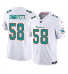 Men Miami Dolphins 58 Shaquil Barrett White 2023 F U S E Vapor Limited Stitched Football Jersey Men Miami Dolphins 58 Shaquil Barrett White 2023 F U S E Vapor Limited Stitched Football Jersey