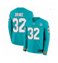 Mens Nike Miami Dolphins 32 Kenyan Drake Limited Aqua Therma Long Sleeve NFL Jersey Mens Nike Miami Dolphins 32 Kenyan Drake Limited Aqua Therma Long Sleeve NFL Jersey