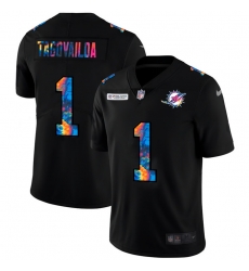 Miami Dolphins 1 Tua Tagovailoa Men Nike Multi Color Black 2020 NFL Crucial Catch Vapor Untouchable Limited Jersey Miami Dolphins 1 Tua Tagovailoa Men Nike Multi Color Black 2020 NFL Crucial Catch Vapor Untouchable Limited Jersey