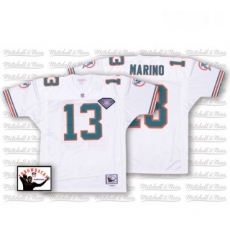 Mitchell and Ness Miami Dolphins 13 Dan Marino White 75TH Anniversary Authentic Throwback NFL Jersey Mitchell and Ness Miami Dolphins 13 Dan Marino White 75TH Anniversary Authentic Throwback NFL Jersey