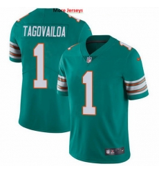 Nike Dolphins 1 Tua Tagovailoa Aqua Green Alternate Men Stitched NFL Vapor Untouchable Limited Jersey Nike Dolphins 1 Tua Tagovailoa Aqua Green Alternate Men Stitched NFL Vapor Untouchable Limited Jersey