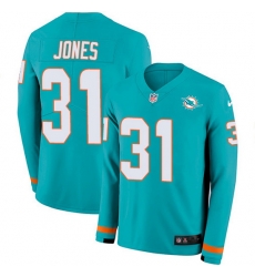 Nike Dolphins 31 Byron Jones Aqua Green Team Color Men Stitched NFL Limited Therma Long Sleeve Jersey Nike Dolphins 31 Byron Jones Aqua Green Team Color Men Stitched NFL Limited Therma Long Sleeve Jersey