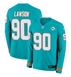 Nike Dolphins 90 Shaq Lawson Aqua Green Team Color Men Stitched NFL Limited Therma Long Sleeve Jersey Nike Dolphins 90 Shaq Lawson Aqua Green Team Color Men Stitched NFL Limited Therma Long Sleeve Jersey