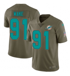 Nike Dolphins #91 Cameron Wake Olive Mens Stitched NFL Limited 2017 Salute to Service Jersey Nike Dolphins #91 Cameron Wake Olive Mens Stitched NFL Limited 2017 Salute to Service Jersey