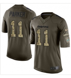 Nike Miami Dolphins #11 DeVante Parker Green Men 27s Stitched NFL Limited Salute to Service Jersey Nike Miami Dolphins #11 DeVante Parker Green Men 27s Stitched NFL Limited Salute to Service Jersey