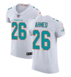 Nike Miami Dolphins 26 Salvon Ahmed White Men Stitched NFL New Elite Jersey Nike Miami Dolphins 26 Salvon Ahmed White Men Stitched NFL New Elite Jersey