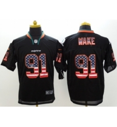 Nike Miami Dolphins 91 Cameron Wake Black Elite USA Flag Fashion NFL Jersey Nike Miami Dolphins 91 Cameron Wake Black Elite USA Flag Fashion NFL Jersey