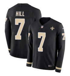Limited Nike Black Mens Taysom Hill Jersey NFL 7 New Orleans Saints Therma Long Sleeve Limited Nike Black Mens Taysom Hill Jersey NFL 7 New Orleans Saints Therma Long Sleeve